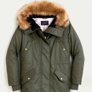 NWT J. Crew Perfect Winder Parka PXXS Wild Olive